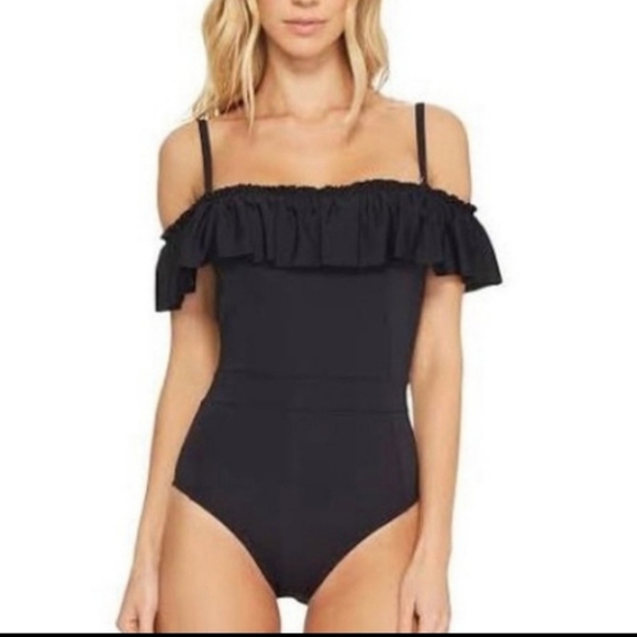 Bleu Rod Beattie black off shoulder swimsuit - Picture 1 of 11